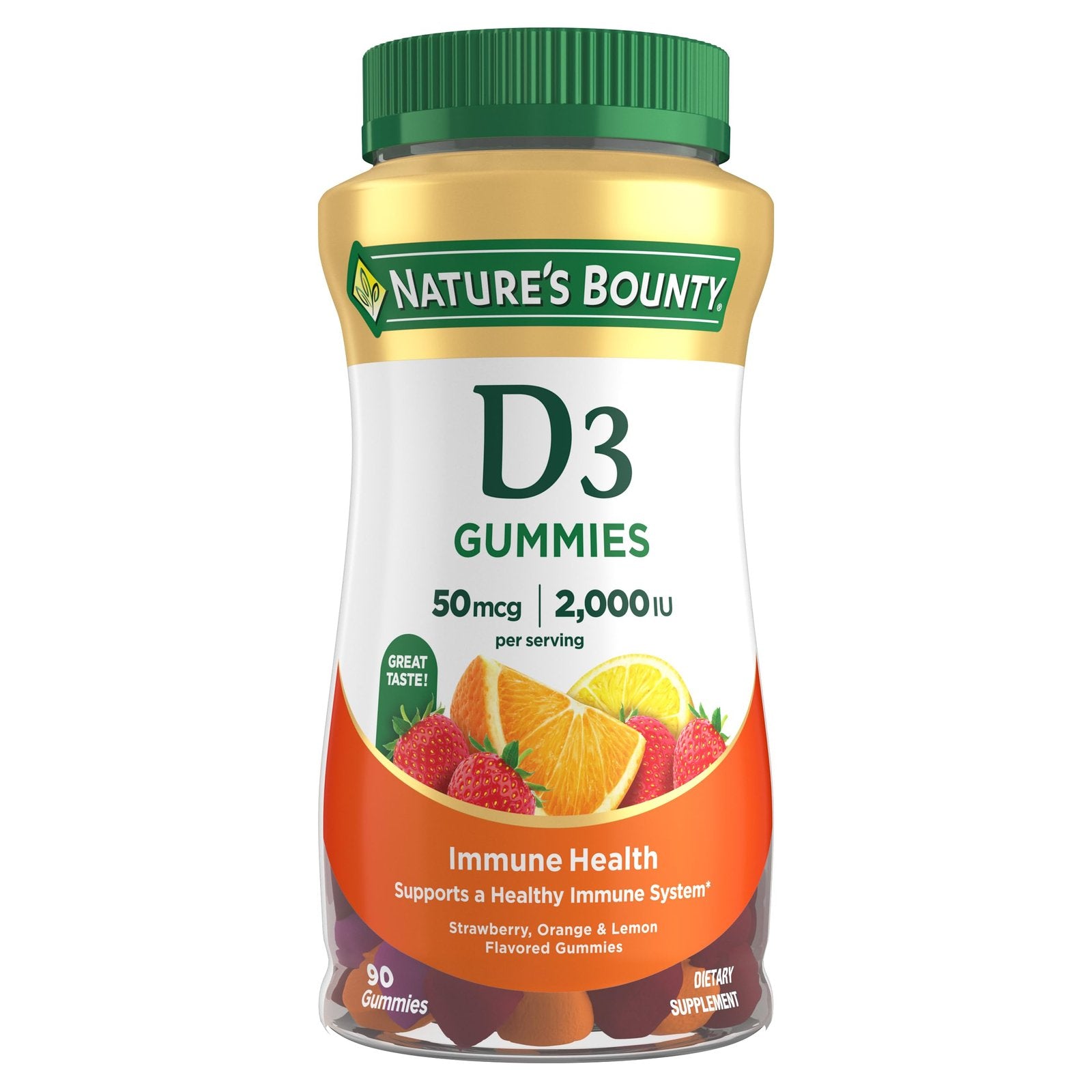 Nature's Bounty Vitamin D3 Gummies (2000 IU, 90 Count)/12pk