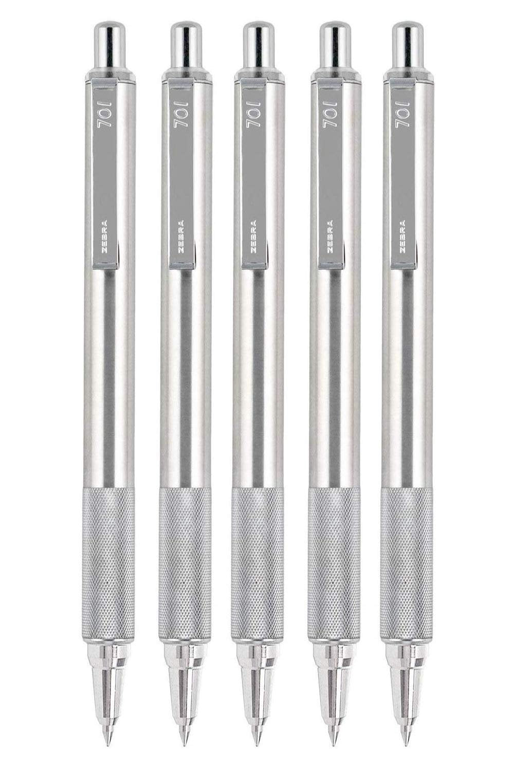 Zebra F-701 Stainless Steel Pen Black Ink (5-pack)/72pk