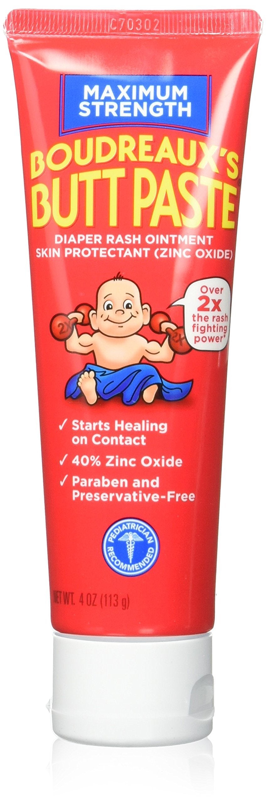 Boudreaux’s Butt Paste Maximum Strength (4 oz, Pack of 2)/24pk