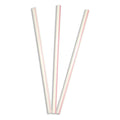 ACR 5 Inch White With Red Stripe Sip Straw — 10 Per Case