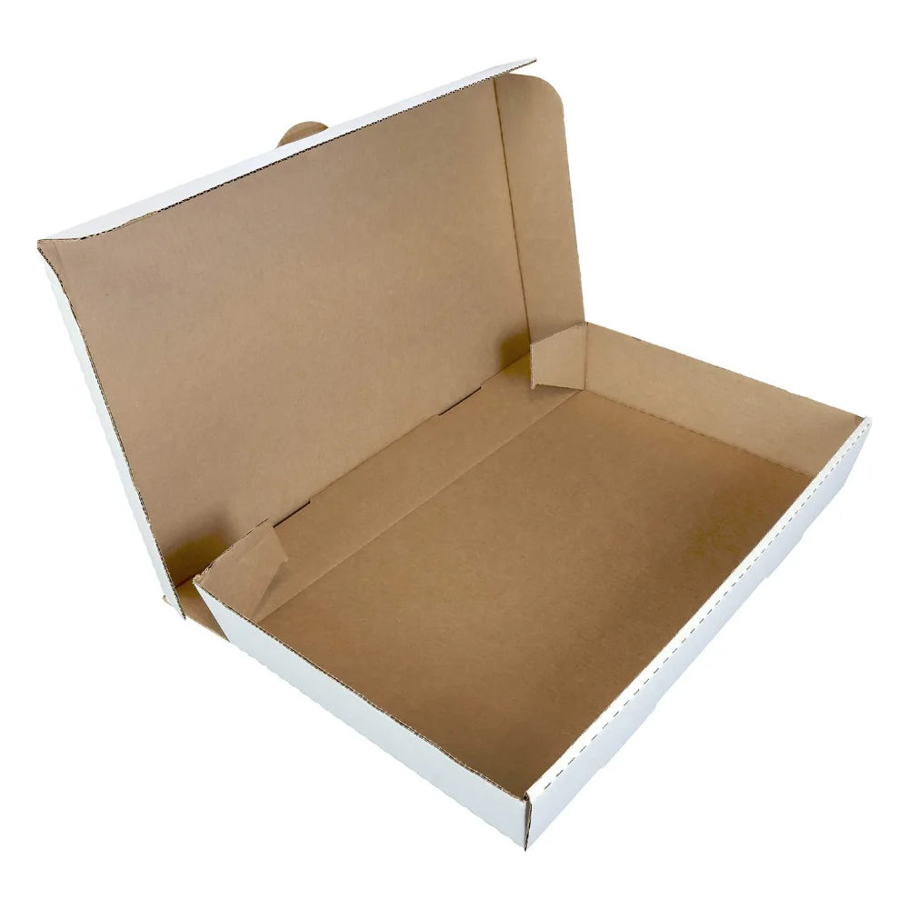 ACR 21 Inch X 13 Inch X 3 Inch Full Pan White Corrugated Catering Box — 50 Per Case