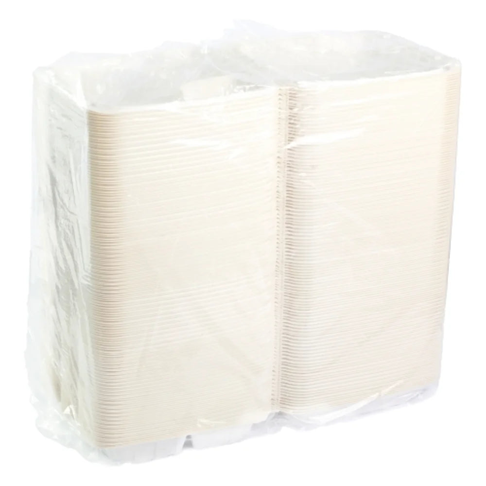 ACR Mineral Filled Polypropylene White Hinged Lid Container 3 Comp — 1 Per Case