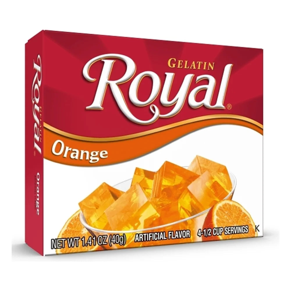 Royal Orange Flavored Gelatin Mix, 1.41 Ounce — 12 Per Case