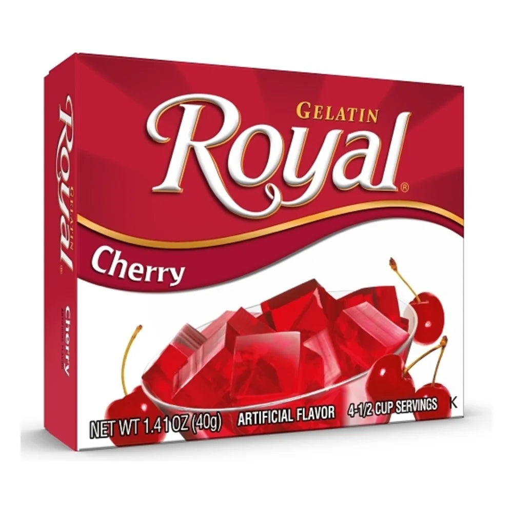 Royal Cherry Flavored Gelatin Mix, 1.41 Ounce — 12 Per Case