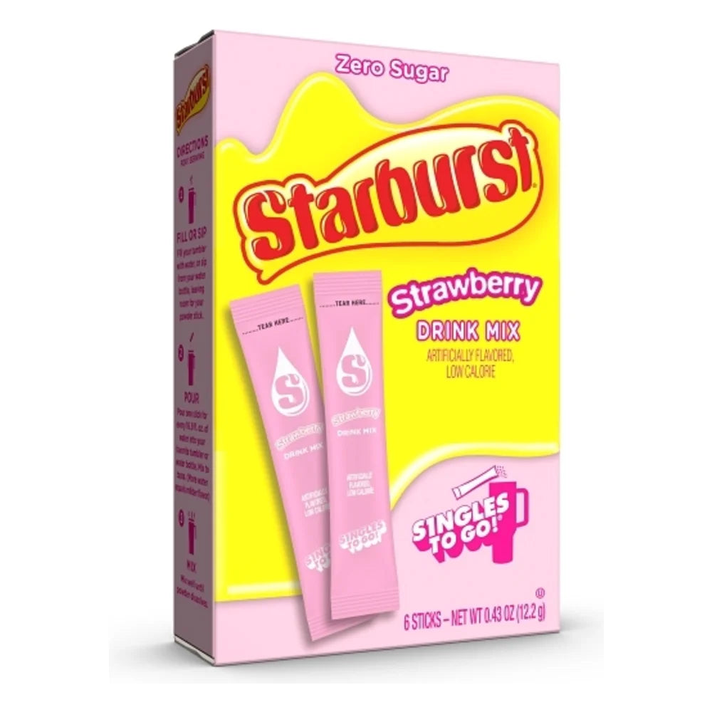 Starburst Strawberry Drink Mix Singles To Go, 0.43 Ounce — 12 Per Case