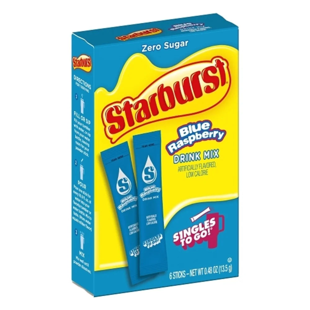 Starburst Blue Raspberry Drink Mix Singles To Go, 0.48 Ounce — 12 Per Case