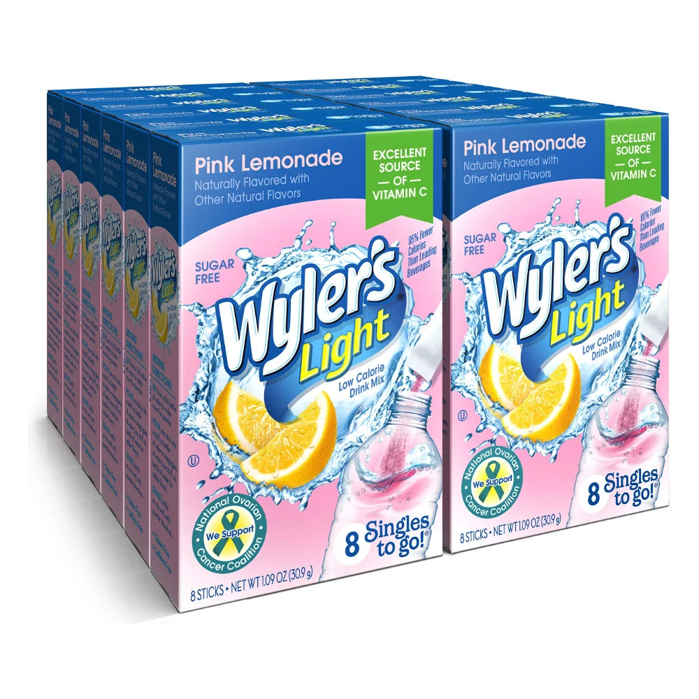 Wyler's Pink Lemonade Drink Mix Singles To Go, 8 Count — 12 Per Case