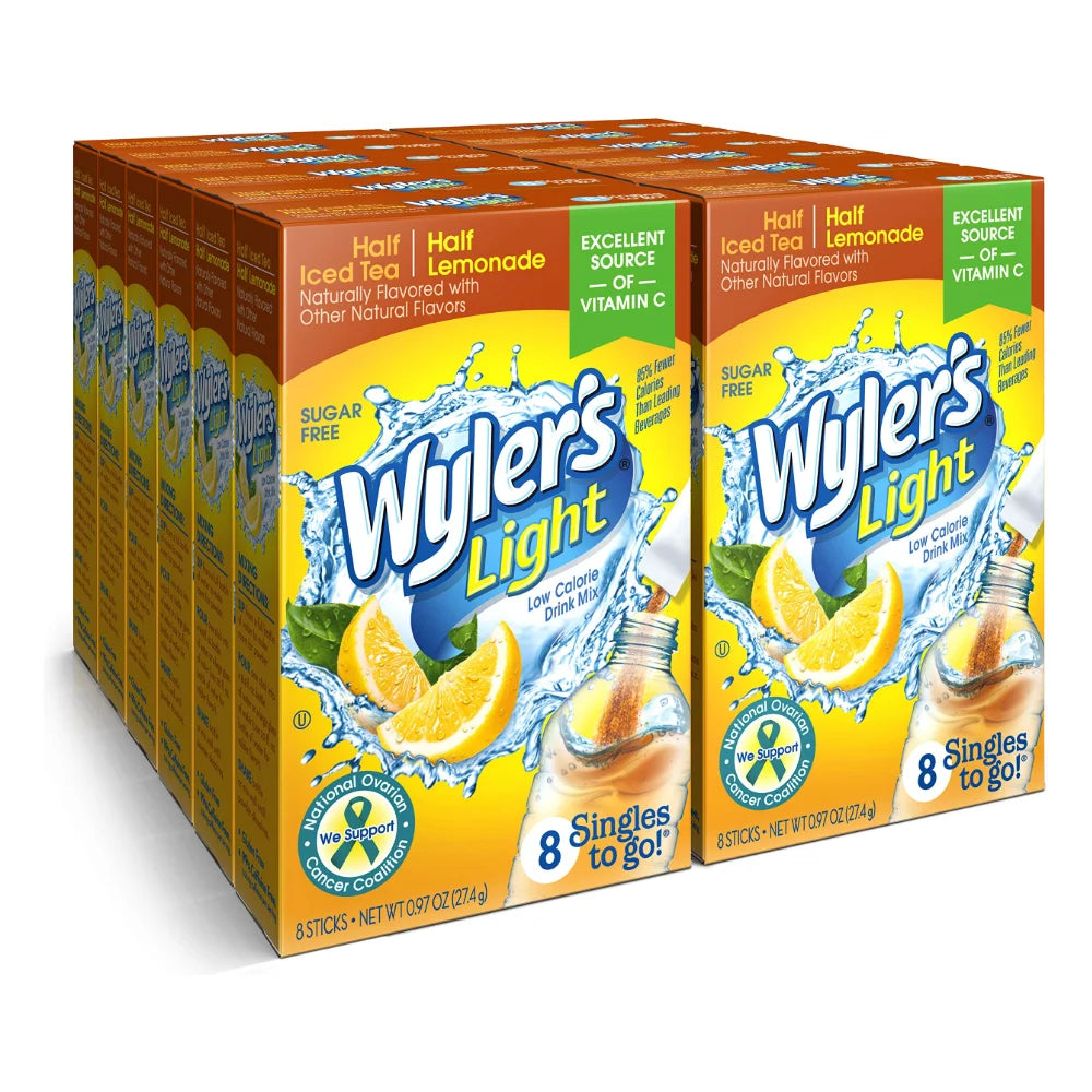 Wyler's Half Iced Tea Half Lemonade Drink Mix Singles To Go, 8 Count — 12 Per Case