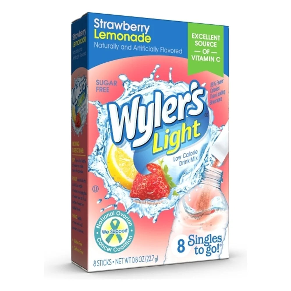 Wyler's Strawberry Lemonade Drink Mix Singles To Go, 8 Count — 12 Per Case