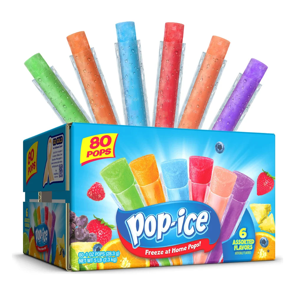 Pop Ice 6 Assorted Flavors Ice Pops, 5 Pound — 1 Per Case