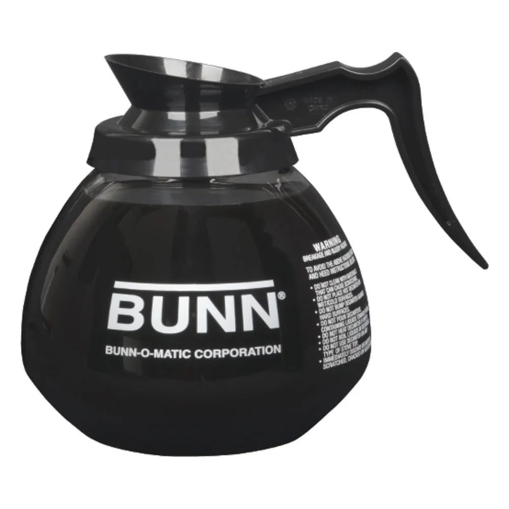 Bunn Black Handle 12 Cup Glass Coffee Decanter, 3 Count — 1 Per Case