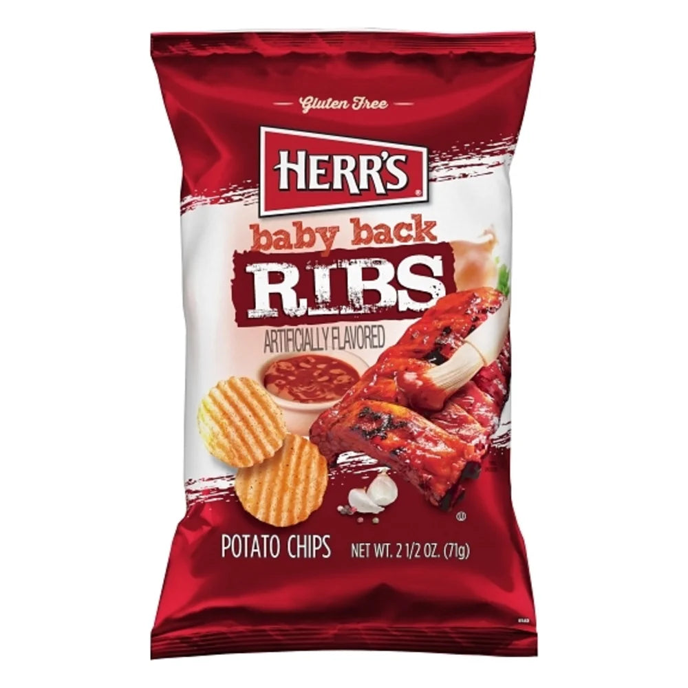 Herr Brands Baby Back Rib Chips, 2.5 Ounce — 12 Per Case