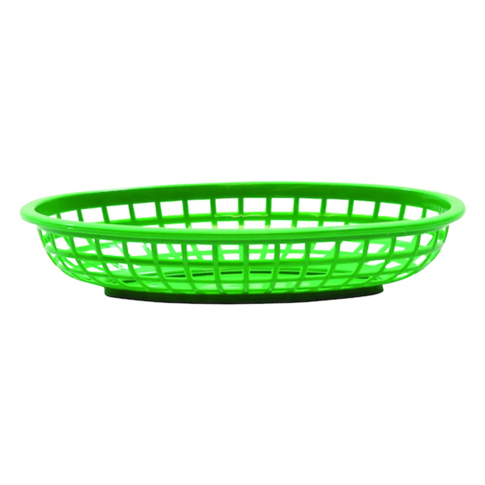 Tablecraft 9.375 Inch X 6 Inch X 1.375 Inch Classic Oval Green Basket — 1 Per Case