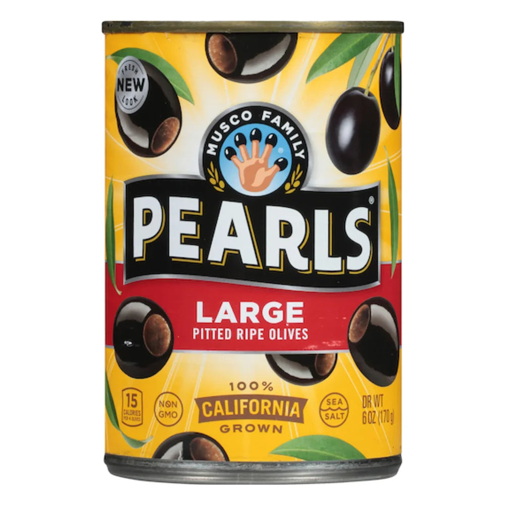 Pearls Large Pitted Ripe Olives Canned, 6 Ounce — 12 Per Case