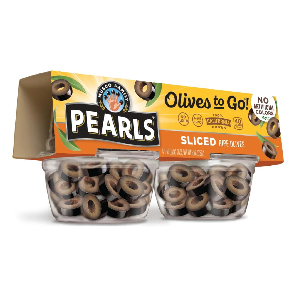 Pearls Black Sliced Olives To Go, 5.6 Ounce — 6 Per Case