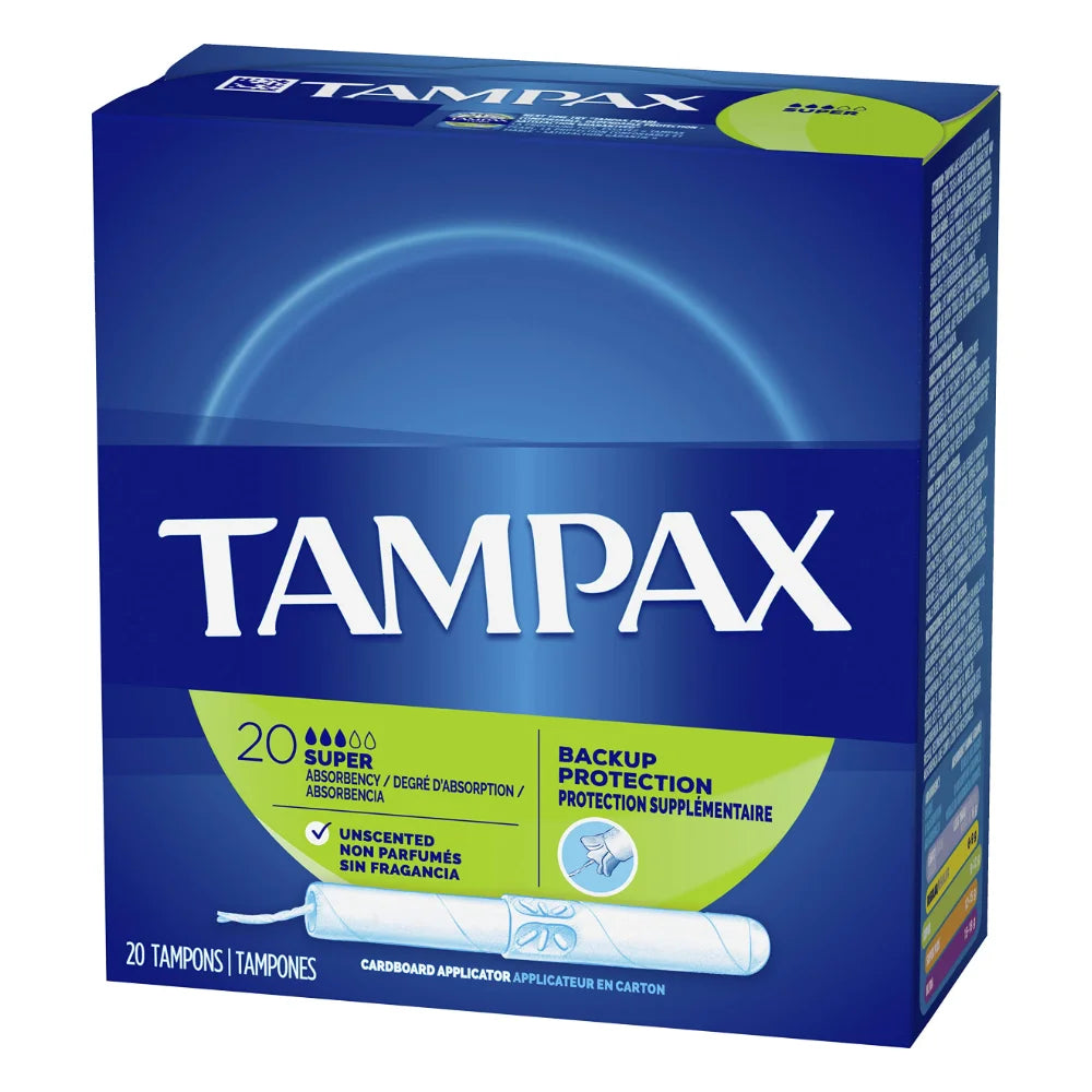 Tampax Super Absorbency Tampons, 20 Count — 24 Per Case