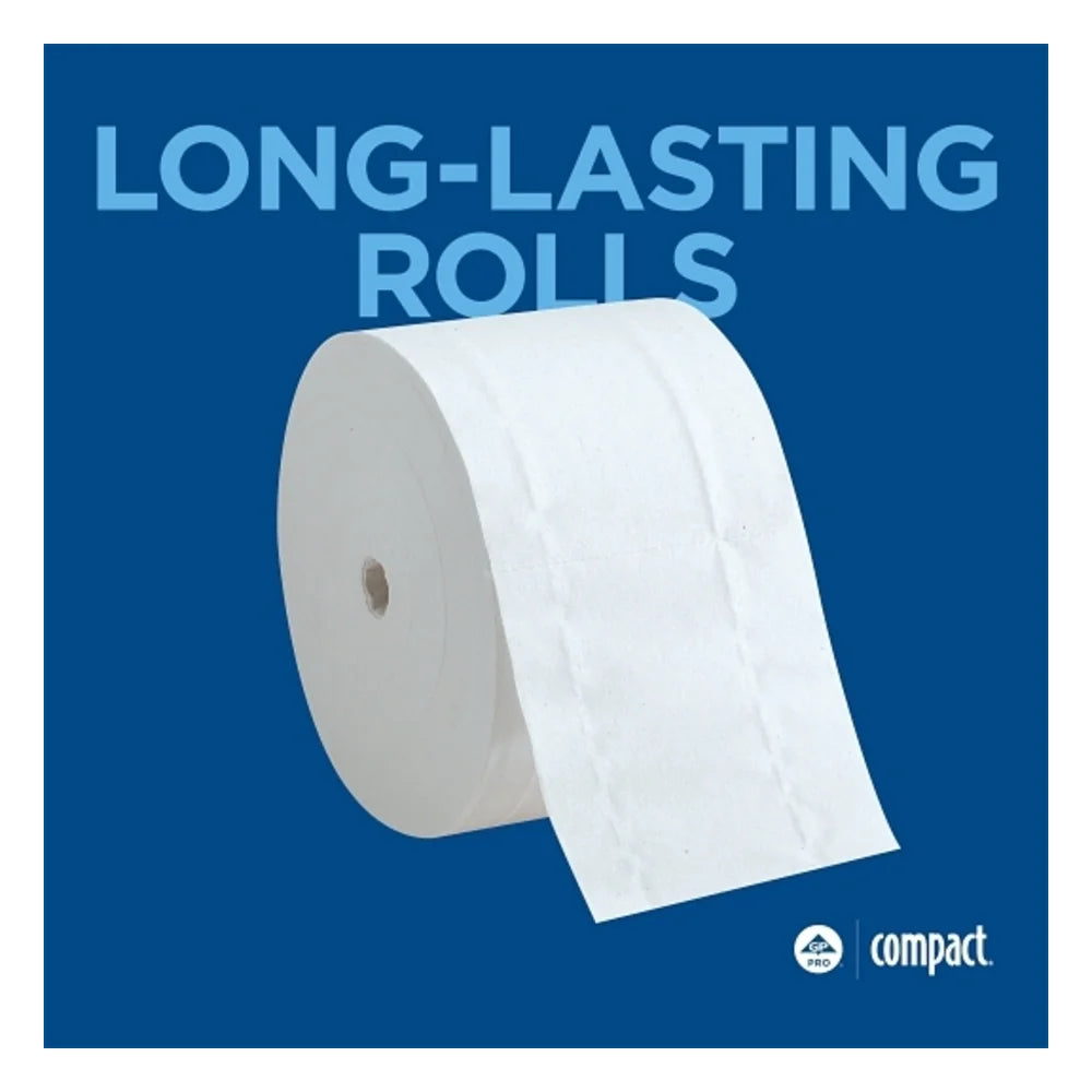 Compact Coreless Big Roll 2 Ply White Bath Tissue, 1 Count — 18 Per Case