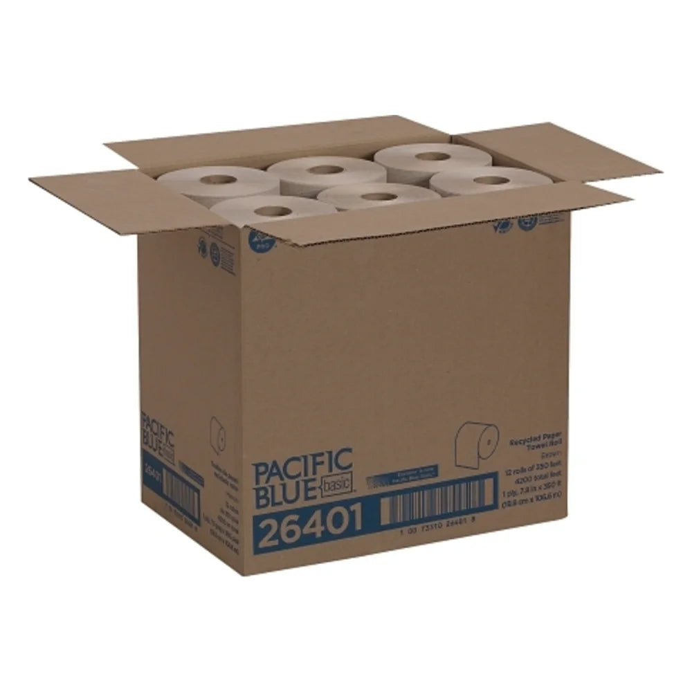Pacific Blue Basic Roll Recycled (3Rd Party) Brown Paper Towels, 1 Count — 12 Per Case