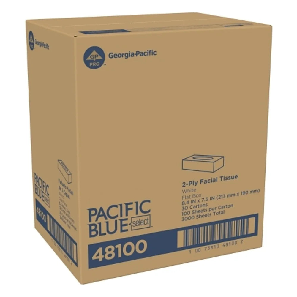 Preference Facial Tissue Flat Box White, 1 Count — 30 Per Case