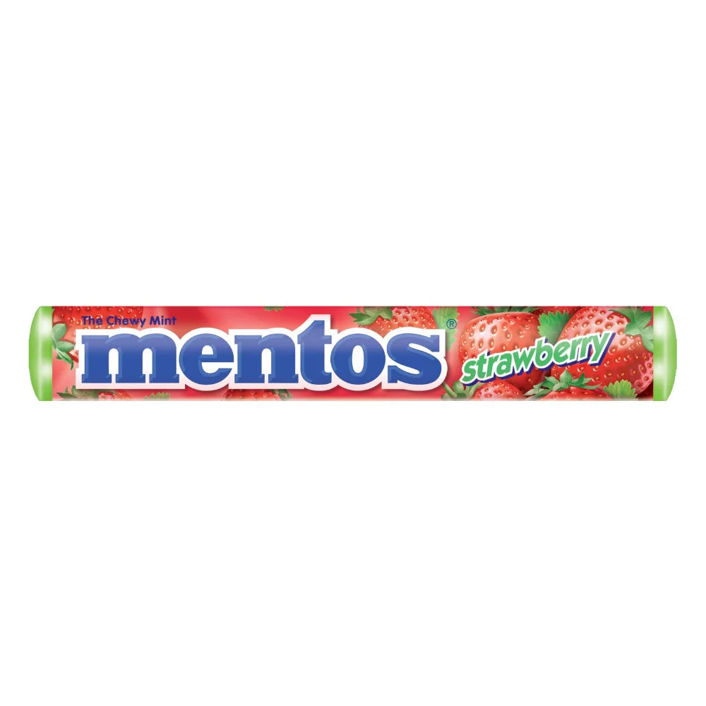 Mentos Strawberry Candy, 1.32 Ounce — 360 Per Case