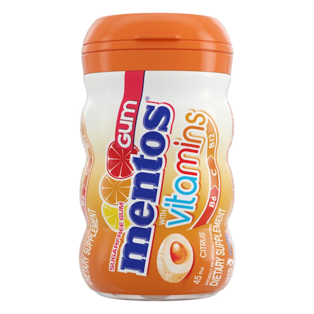 Mentos Vitamin Gum Citrus, 45 Piece — 6 Per Case