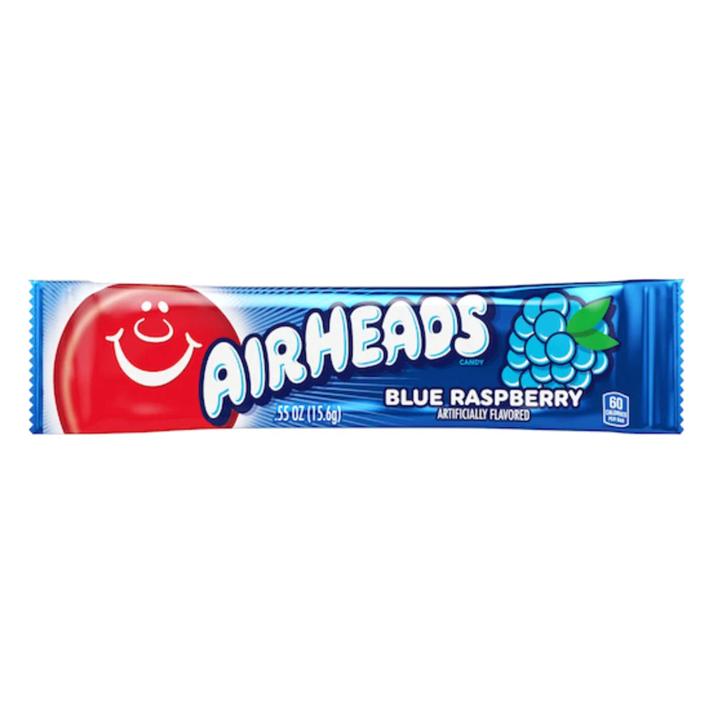 Airheads Blue Raspberry Candy, 0.55 Ounce — 432 Per Case