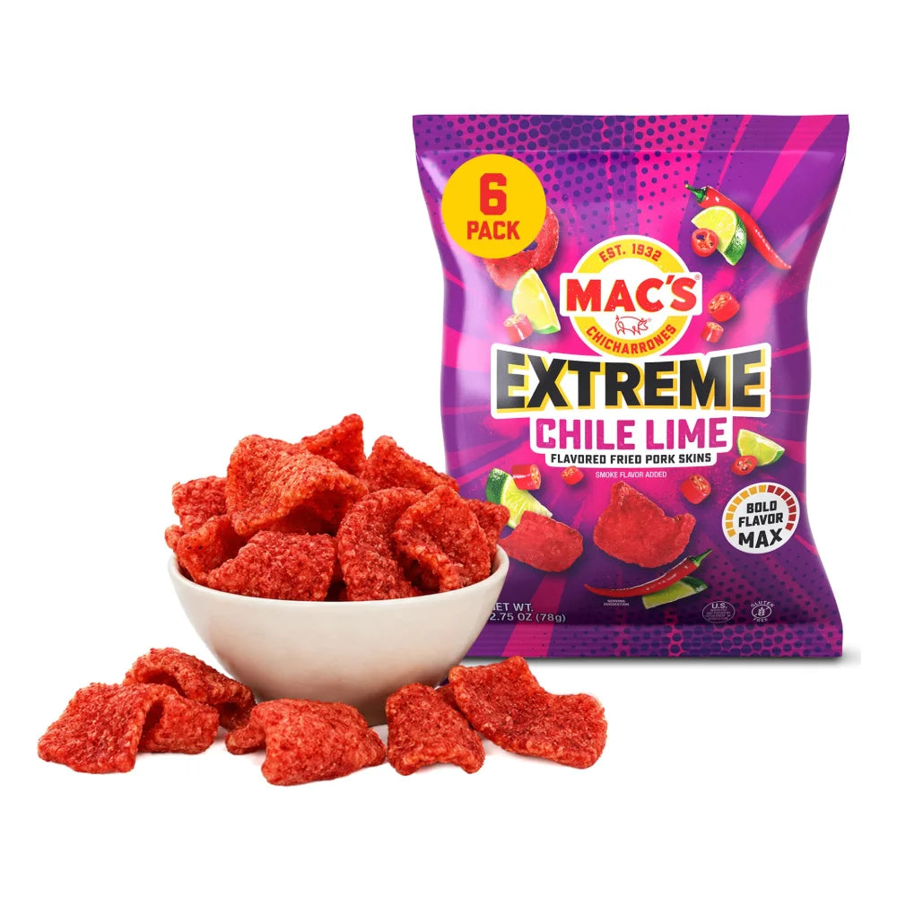 Mac's Chile Lime Pork Skins, 2.75 Ounce — 6 Per Case