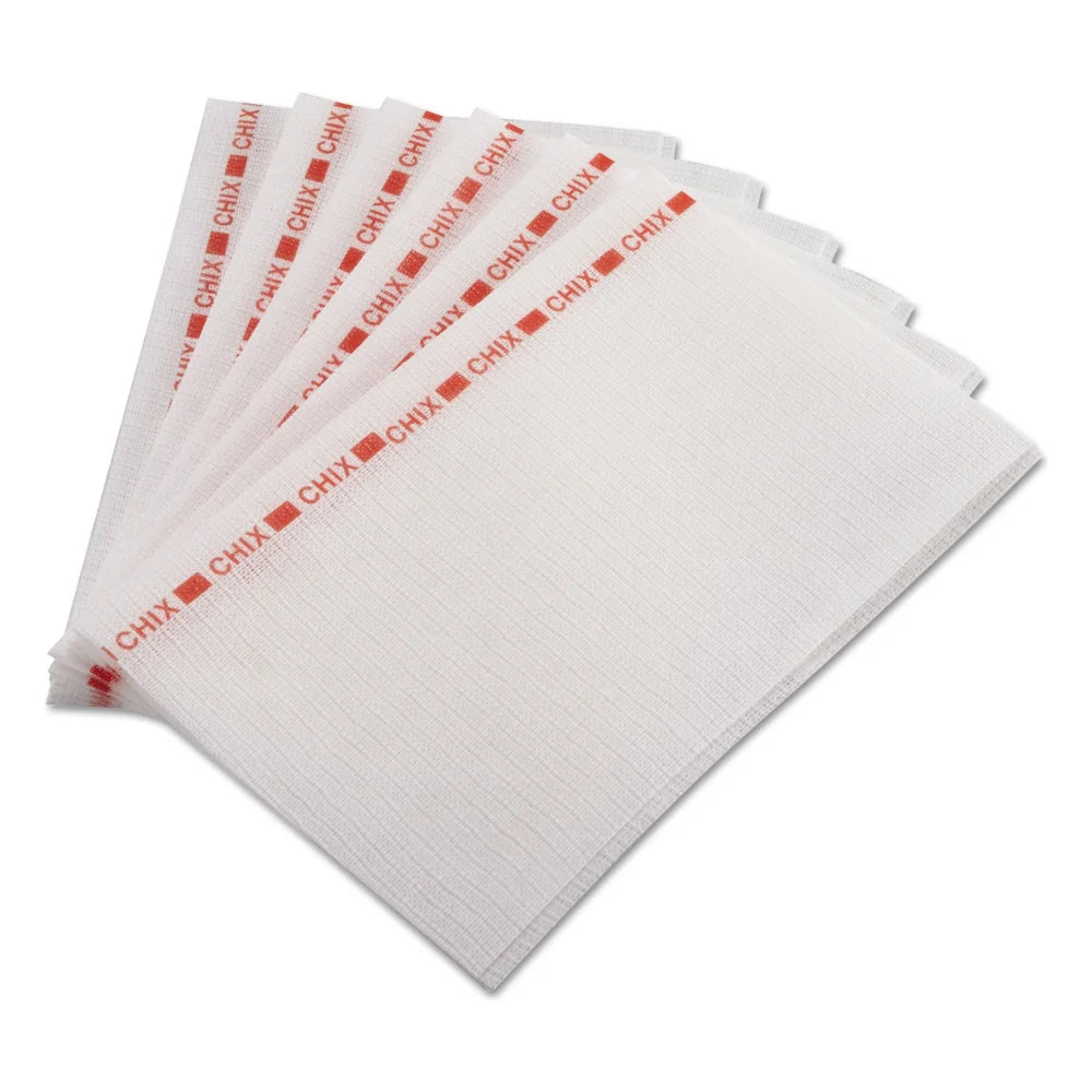 Chicopee 13" X 21" Chix Foodservice Medium Duty White With Red Print Towel — 150 Per Case