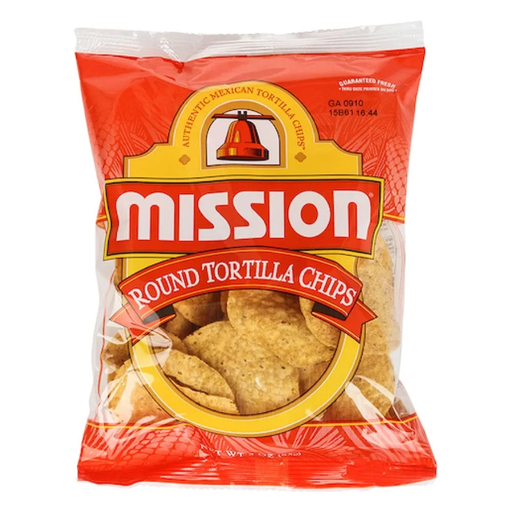 Mission Foods Yellow Round Tortilla Chips, 3 Ounce — 48 Per Case