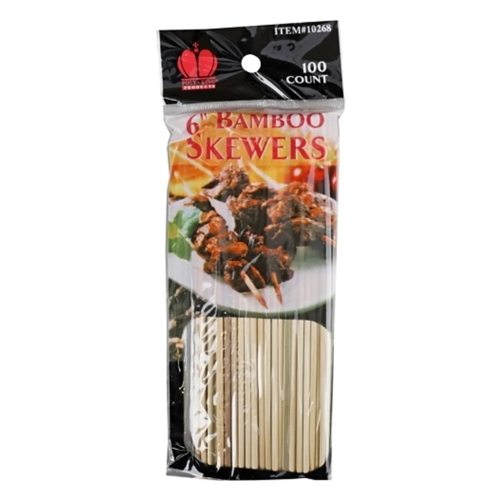 Goldmax Bamboo Skewers, 6 Inch — 12 Per Case