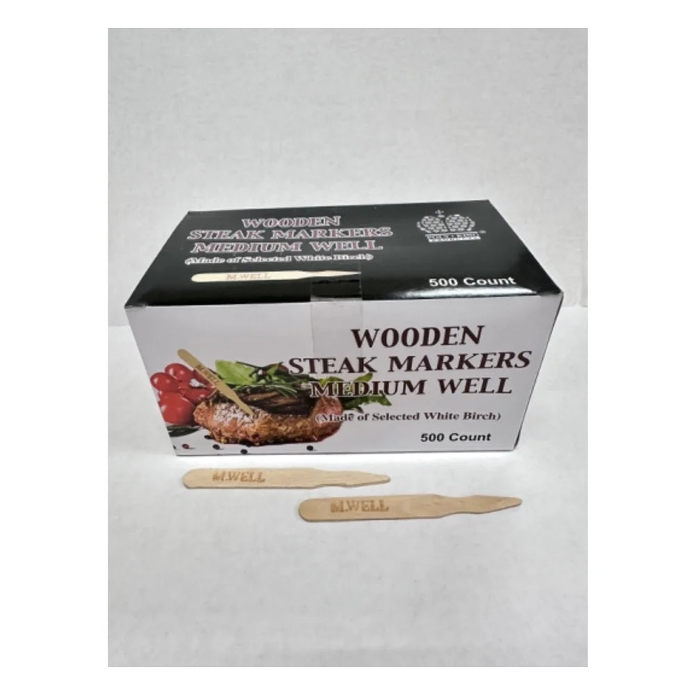 Goldmax Medium Well Steak Wooden Marker, 500 Count — 10 Per Case