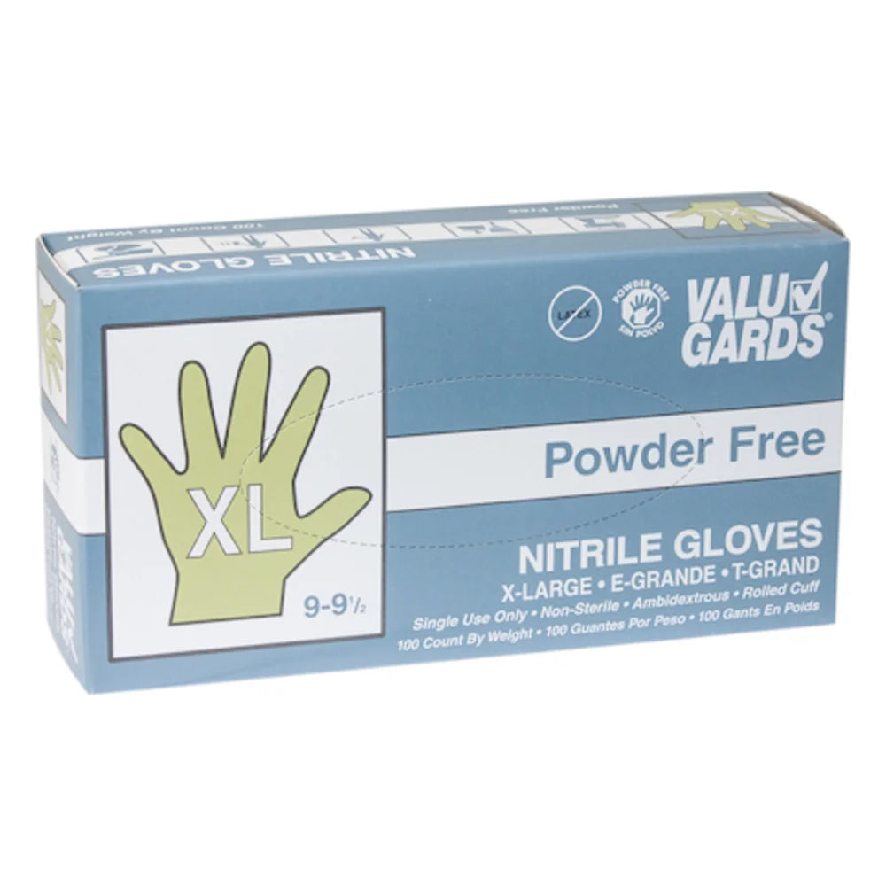 Valugards Nitrile White Form-Fitting Powder Free Extra Large Glove — 1000 Per Case