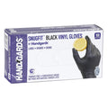 Handgards Vinyl Black Form-Fitting Powder Free Glove, Large — 1000 Per Case