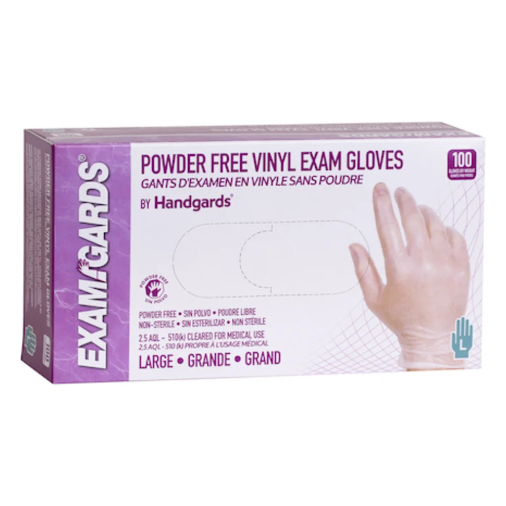 Examgards Exam Vinyl Clear Powder Free Large Glove — 10 Per Case