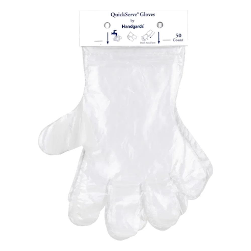 Handgards Quickserve Polyethylene Clear Loose Fitting Powder Free Glove — 1000 Per Case