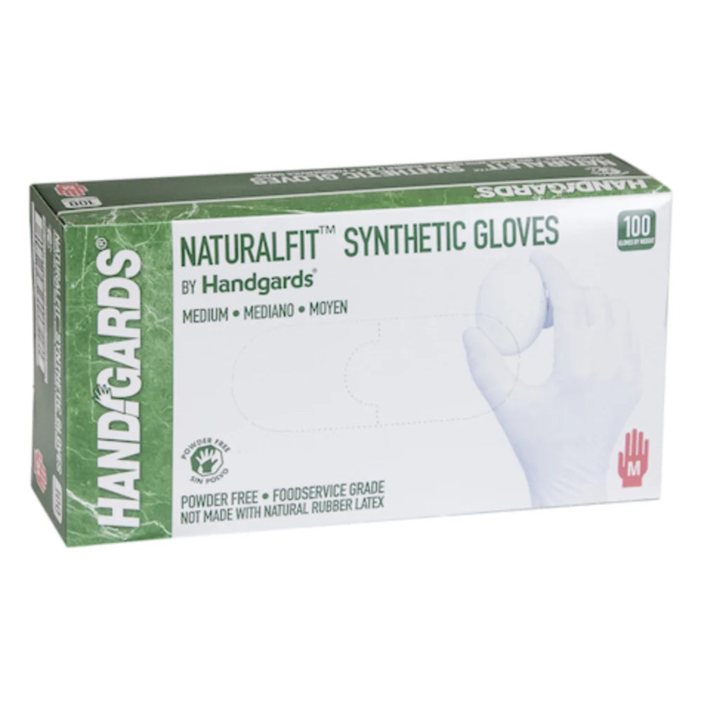 Handgards Naturalfit Synthetic White Powder Free Medium Glove — 400 Per Case