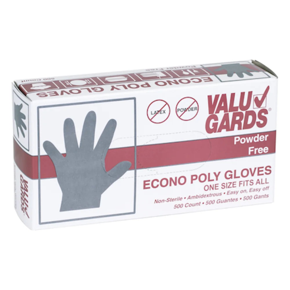 Valugards Polyethylene Clear Loose Fitting Embossed Powder Free Glove — 2000 Per Case