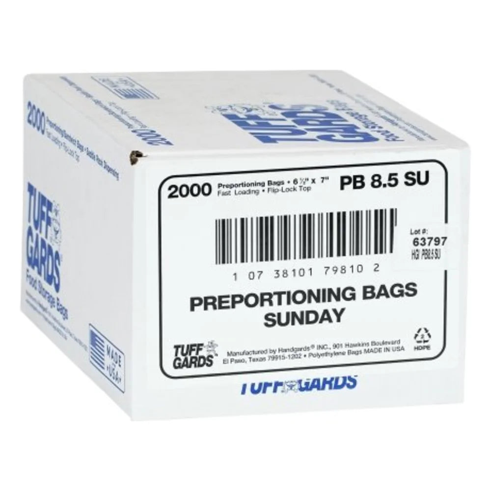 Tuffgards 2M High Density Black Sunday Preportioning Bag — 2000 Per Case