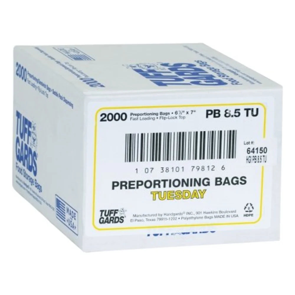 Tuffgards 2M High Density Yellow Tuesday Preportioning Bag — 2000 Per Case