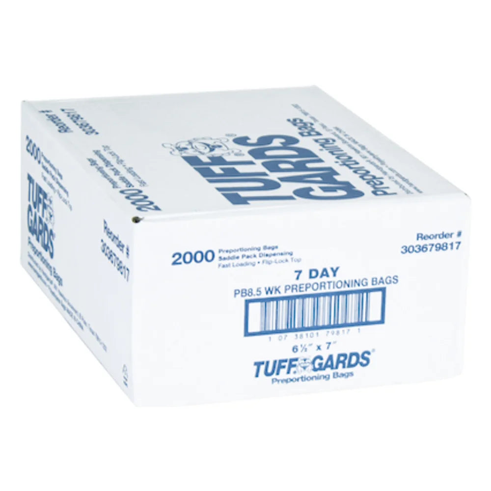 Tuffgards 6.5 Inch X 7 Inch High Density Saddle Weekly Daily Color Coded Bag — 2000 Per Case