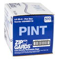 Zipgards Low Density Recloseable Pint Clear Flat Stack Storage Bag — 500 Per Case