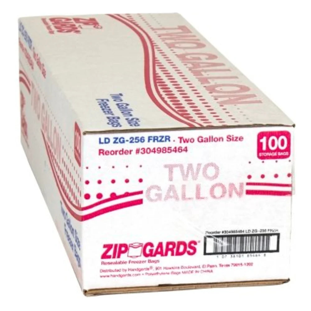 Zipgards Freezer Bag Two Gallon 2.7Mil — 100 Per Case
