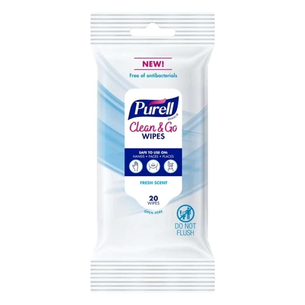 Gojo Cleaning Wipes In A Portable Pack, 20 Count — 12 Per Case