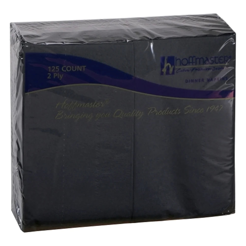 Hoffmaster 15 Inch X 17 Inch 2 Ply 1/8 Fold Paper Black Dinner Napkin — 8 Per Case