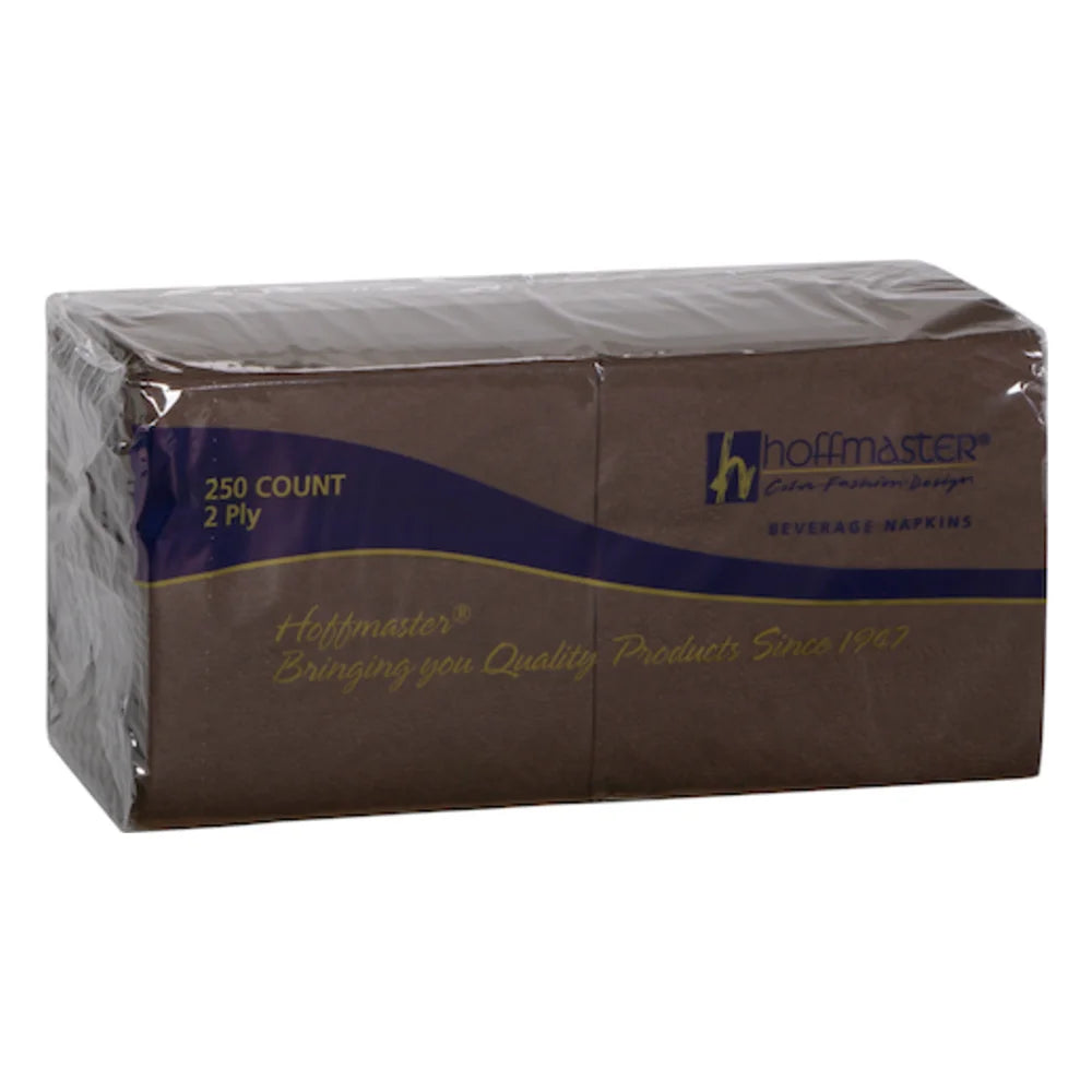 Hoffmaster 9.5 Inch X 9.5 Inch 2 Ply 1/4 Fold Chocolate Beverage Napkin — 4 Per Case