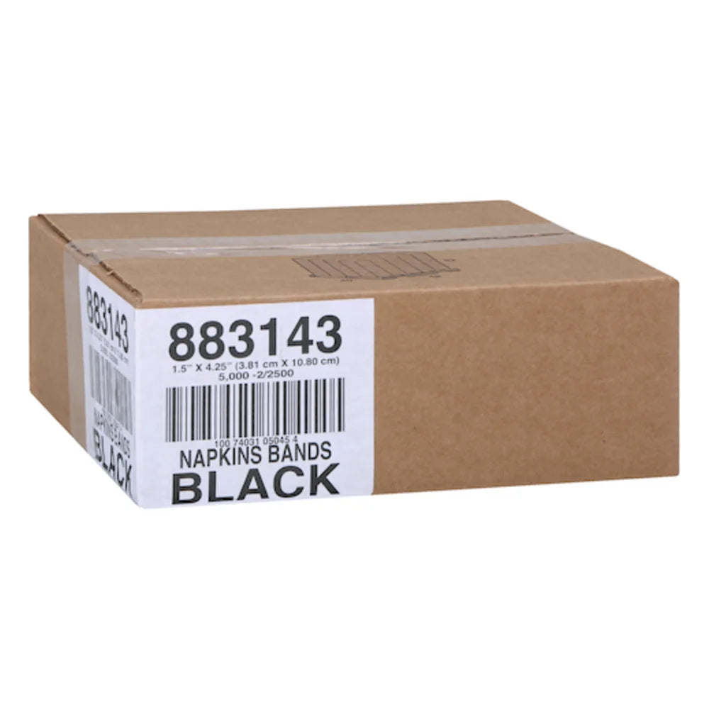 Hoffmaster 1.5 Inch X 4.25 Inch Paper Black Napkin Band — 2 Per Case