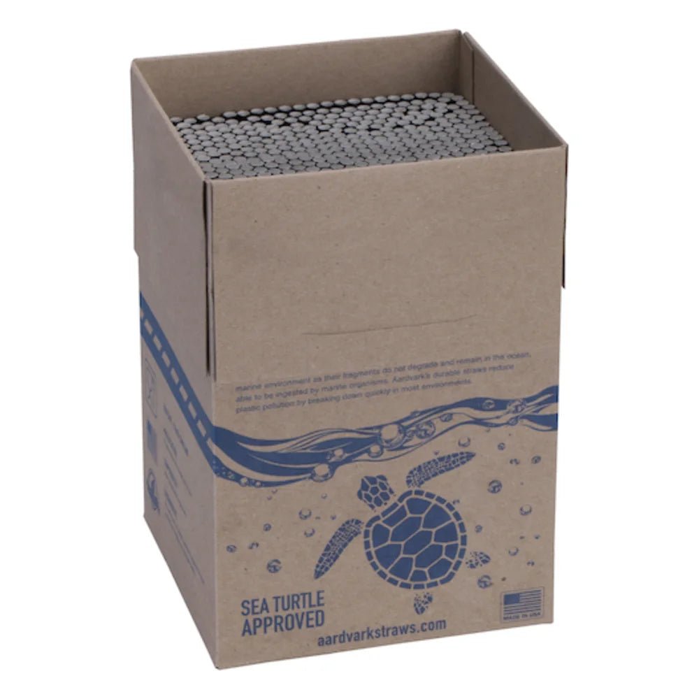 Aardvark Black Jumbo Unwrapped Paper Straw, 7.75" — 8 Per Case