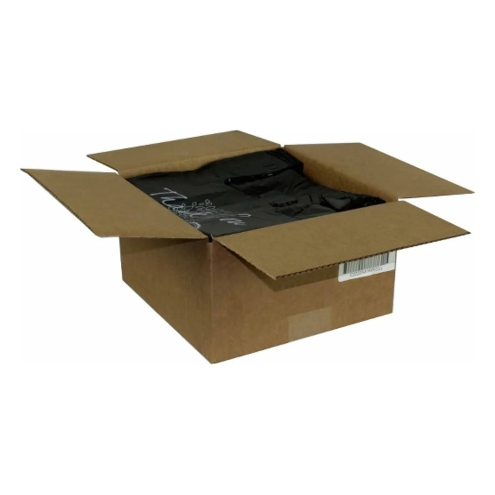 Pak-Sher 12 Inch X 7 Inch X 22 Inch Plastic T-Shirt Black Bag — 1 Per Case