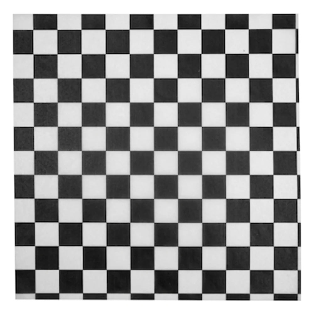 Durable Packaging Black Check Wax Sheets — 5 Per Case