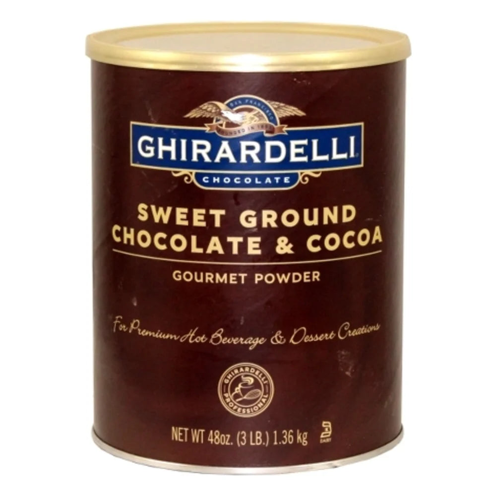 Ghirardelli Sweet Ground Hot Chocolate Cocoa Can, 3 Pound — 6 Per Case
